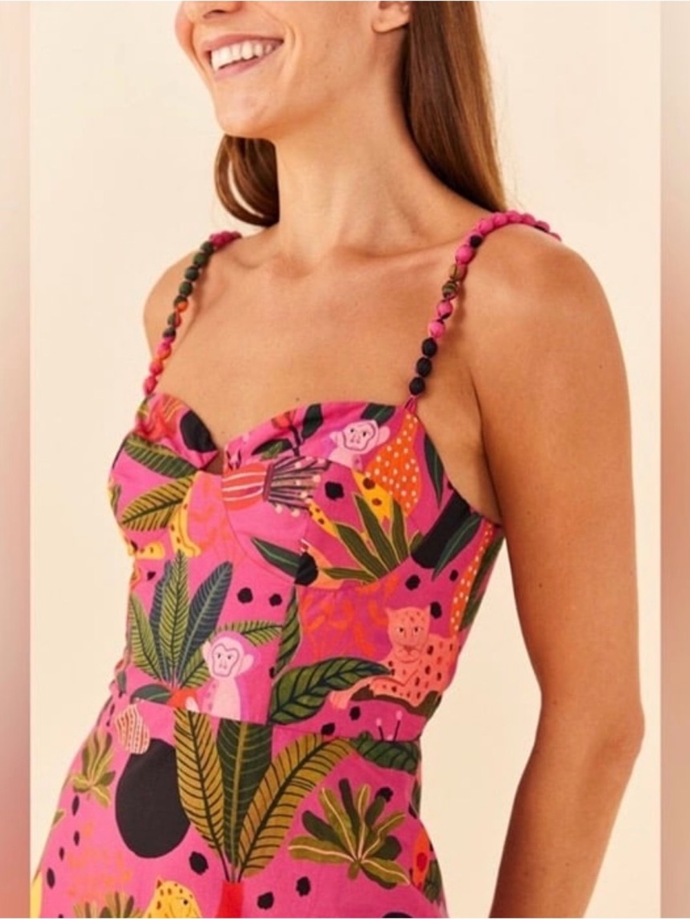 FARM Rio Hot Pink Pops Leopard Maxi Dress - Picture 2 of 8